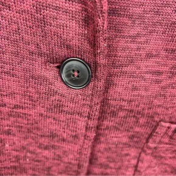 Lands' End Longline Two Buttons Fleece Blazer Large Burgundy - Picture 10 of 12